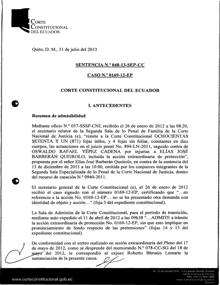 Descargar Sentencia Corte Constitucional Del Ecuador 3764