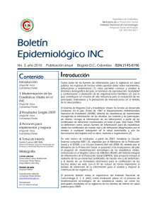Boletín epidemiológico INC no. 3 2010