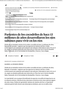 Parientes de los cocodrilos de hace 13 millones de años