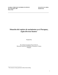 Situación del registro de nacimientos en el Paraguay, según
