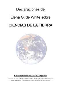 Declaraciones de Elena G. White sobre CIENCIAS DE LA TIERRA