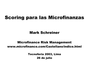 Scoring para las Microfinanzas