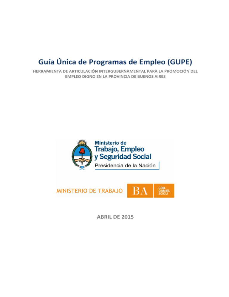 Guía Única De Programas De Empleo