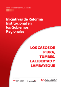 Iniciativas de Reforma Institucional en los Gobiernos Regionales