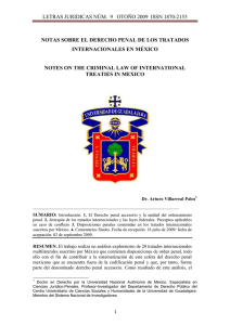 notas sobre el derecho penal de los tratados internacionales en