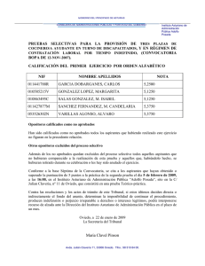 Calificacion de ejercicios - Gobierno del principado de Asturias