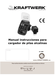 Manual instrucciones para cargador de pilas alcalinas