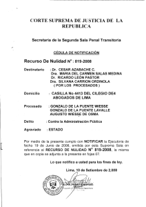 Ejecutoria Nº 819-2008, Lima, 2da. Sala Penal Suprema Transitoria.