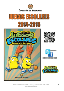 PROGRAMACIÓN DE JUEGOS ESCOLARES, CURSO 2014