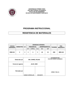 PROGRAMA INSTRUCCIONAL RESISTENCIA DE MATERIALES