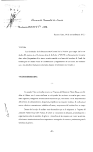 Resolución PGN N° 557/2012 - Ministerio Público Fiscal