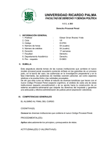 Derecho Procesal Penal - Universidad Ricardo Palma
