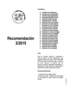 Recomendación - Comisión de Derechos Humanos del Distrito