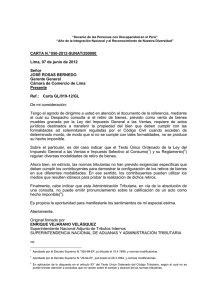 Carta N° 050-2012