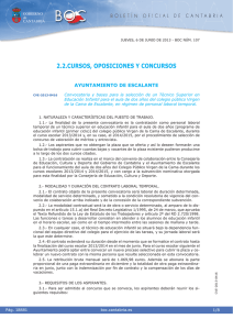 Convocatoria y bases para la selección de un Técnico Superior en