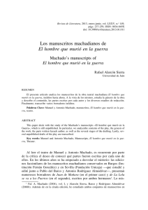Los manuscritos machadianos de El hombre que murió en la guerra