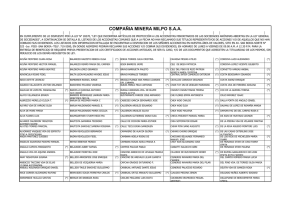 Listado información accionistas Compañia Minera Milpo SAA