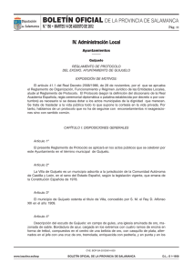Reglamento de Protocolo - Ayuntamiento de Guijuelo