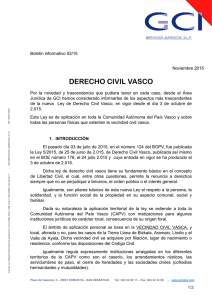 Boletín informativo 02/15. Derecho Civil Vasco.