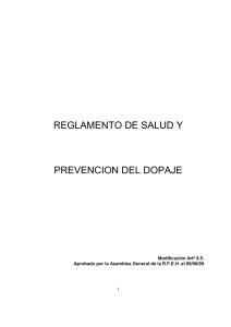 REGLAMENTO DE SALUD Y PREVENCION DEL DOPAJE