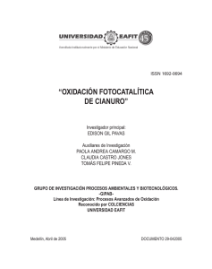 Oxidación fotocatalítica de cianuro - Publicaciones