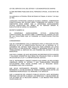 ley del servicio civil del estado y los municipios de chiapas