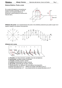 Sistema Diédrico. Punto y recta Alfabeto de la recta: A) Paralela a la