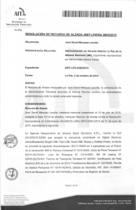 resolución de recurso de alzada arit-lpz/ra 0805/2015