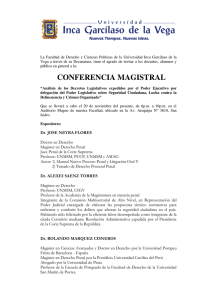 CONFERENCIA MAGISTRAL - Universidad Inca Garcilaso de la Vega