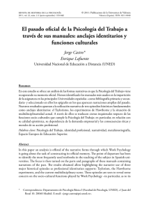 El pasado oficial de la Psicología del Trabajo a través de sus