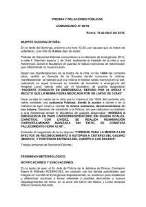 comunicado de prensa nº 88/16 - Jefatura de Policía de Rivera