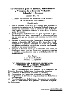 Decreto 382 - Ley Provisional para el Estímulo, Rehabilitación y