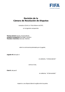 Decisión de la Cámara de Resolución de Disputas