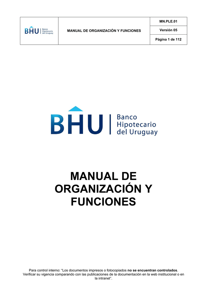 Manual De Organización Y Funciones