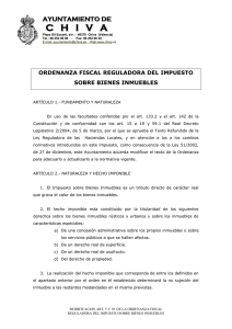 Ordenanza fiscal ibi - Ayuntamiento de Chiva