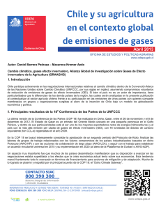 Chile y su agricultura en el contexto global de emisiones de gases