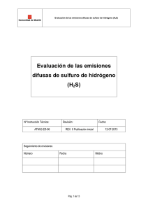 Evaluación de las emisiones difusas de sulfuro de hidrógeno (H2S)