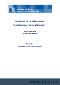 Gobernanza y buen gobierno - Universidad Complutense de Madrid