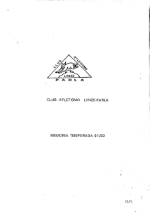 CLUB ATLETISMO LYNZE-PARLA MEMORIA TEMPORADA 91/92