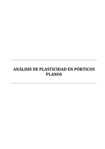 Análisis de plasticidad en pórticos planos