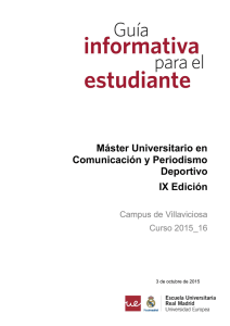 Guía Docente del Master Universitario en Comunicación y