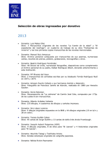 Selección de obras donadas entre 2009 y 2013