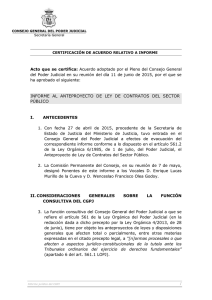 informe al anteproyecto de ley de contratos del sector público