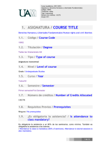 1. asignatura / course title - Universidad Autónoma de Madrid