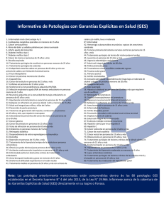 Informativo de Patologías con Garantías Explícitas en Salud (GES)