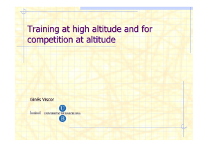 Training at high altitude and for competition at altitude Training at