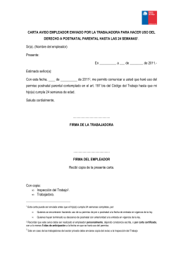 Modelo carta aviso empleador transitorio 12 semanas completas