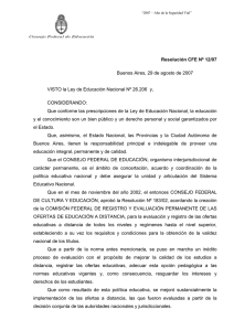 Resolución 12/07 y Anexo - Ministerio de Educación y Deportes