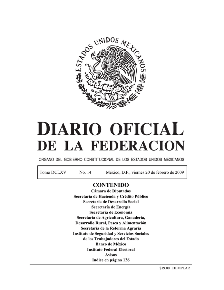 contenido diario oficial de la federación