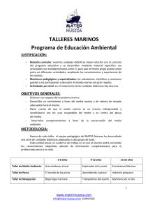 TALLERES MARINOS Programa de Educación Ambiental